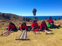 Titicaca meer weven Peru