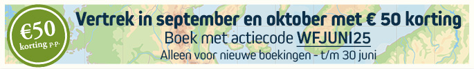 Vertrek in september en oktober met €50 korting. Boek met actiecode: WFJUN25. Alleen voor nieuwe boekingen - t/m 30 juni