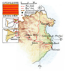 Routekaart Fietsreis Catalonië - Spanje, 8 dagen