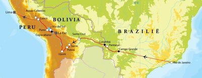 Routekaart Van Rio de Janeiro naar Lima, 24 dagen