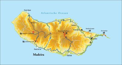 Routekaart Wandelreis Madeira - Portugal, 8 dagen