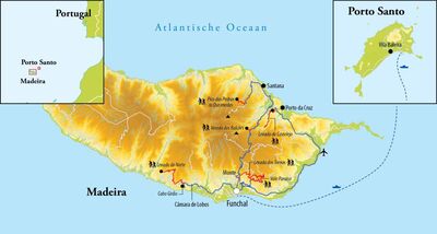 Routekaart Wandelreis Madeira, 10 dagen