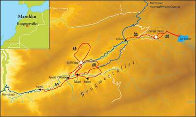 Routekaart Wandelreis Marokko, 8 dagen Routekaart Wandelreis Marokko, 8 dagen