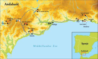 Routekaart Wandelreis Andalusië - Spanje, 10 dagen
