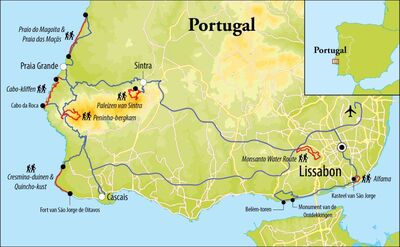 Routekaart Wandelreis Sintra & Cascais - Portugal, 10 dagen