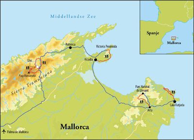 Routekaart Wandelreis Mallorca, 8 dagen Routekaart Wandelreis Mallorca, 8 dagen