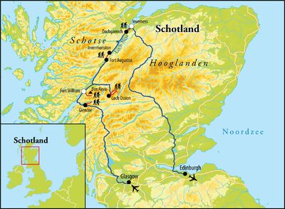 Routekaart Wandelreis Schotland, 8 dagen Routekaart Wandelreis Schotland, 8 dagen