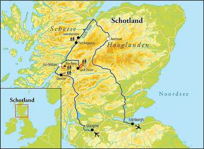 Routekaart Wandelreis Schotland, 8 dagen Routekaart Wandelreis Schotland, 8 dagen