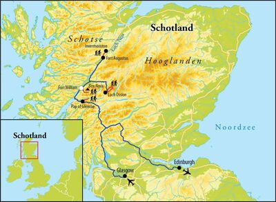 Routekaart Wandelreis Schotland, 8 dagen Routekaart Wandelreis Schotland, 8 dagen