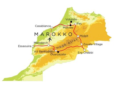 Routekaart Marokko, 15 dagen