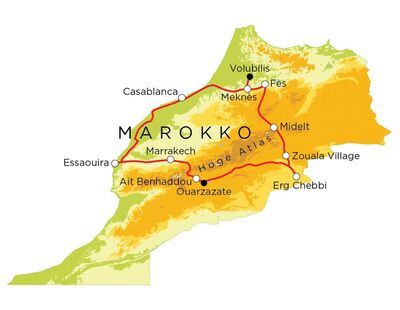 Routekaart Marokko, 15 dagen