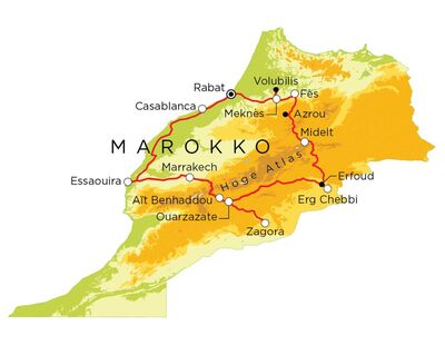 Routekaart Marokko, 20 dagen