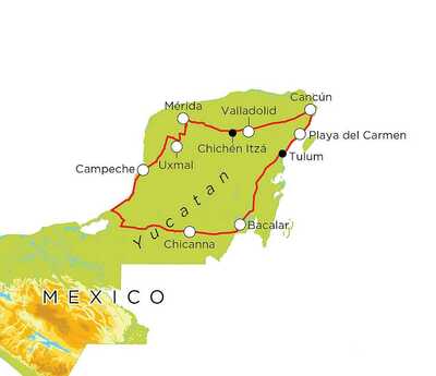 Routekaart Mexico, 15 dagen