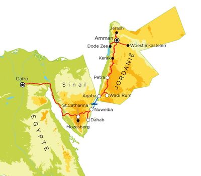 Routekaart Egypte & Jordanië, 17 dagen