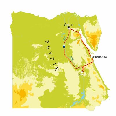 Routekaart Egypte, 9 dagen Routekaart Egypte, 9 dagen