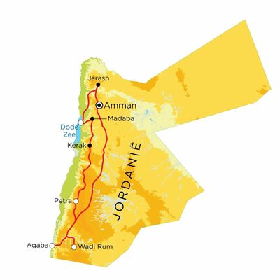 Routekaart Jordanië, 8 dagen