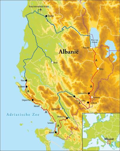 Routekaart Fietsreis Albanië, 8 dagen Routekaart Fietsreis Albanië, 8 dagen