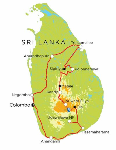 Routekaart Sri Lanka, 20 dagen