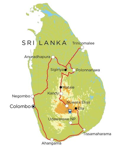Routekaart Sri Lanka, 20 dagen
