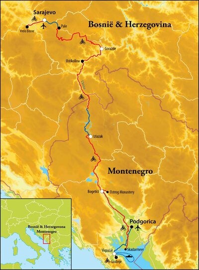 Routekaart Fietsreis Balkan, 8 dagen Routekaart Fietsreis Balkan, 8 dagen