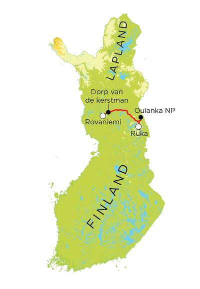 Routekaart Lapland, 7 dagen Routekaart Lapland, 7 dagen