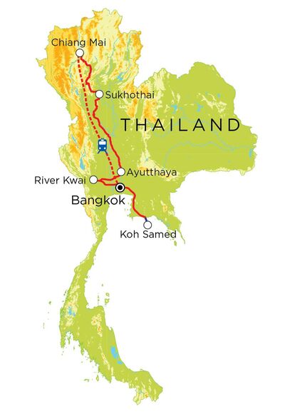Routekaart Thailand, 15 dagen