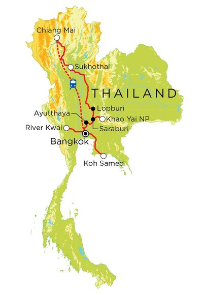 Routekaart Thailand, 21 dagen