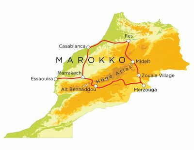 Routekaart Marokko, 15 dagen