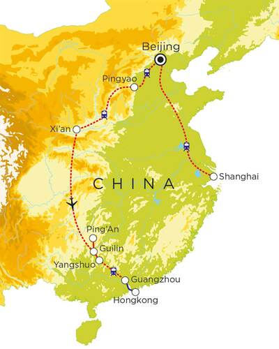 Routekaart China, 18 dagen