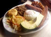 Bandeja paisa eten Medellin Colombia