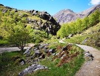 Landschap Glen Nevis en Polldubh Falls Schotland