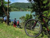 Lagoa Verde groep maakt foto Azoren Djoser