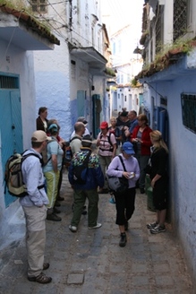 Chefchaouen straat Blauwe Stad in Marokko