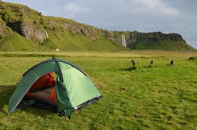 IJsland tent uitzicht