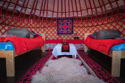inside yurt