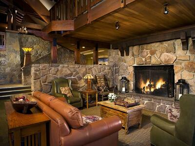 Mammoth Mountain Inn lobby zitje Amerika