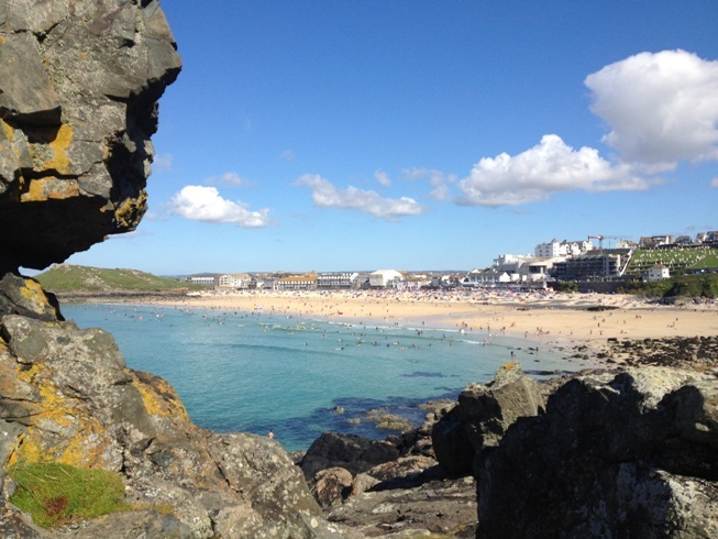 St Ives zicht op strand Cornwall Djoser