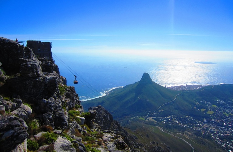Zicht vanaf de Tafelberg Zuid-Afrika