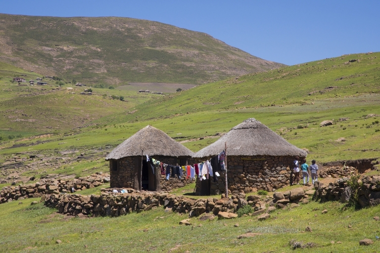 Basotho hut in Lesotho Zuid Afrika