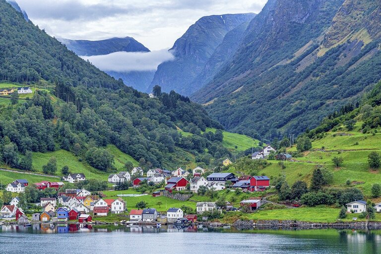 Dorp Aulandsfjord Noorwegen