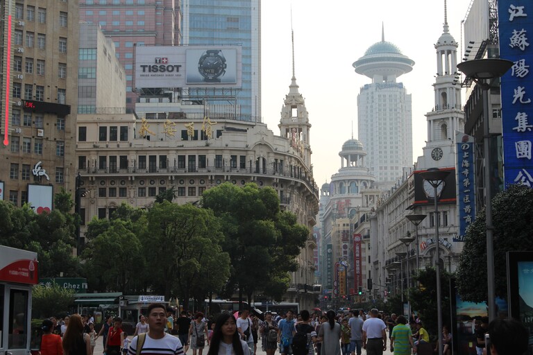 People walking in the streets of Beijing, China