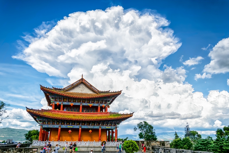 Chinese temple with beautiful clouds in Dali