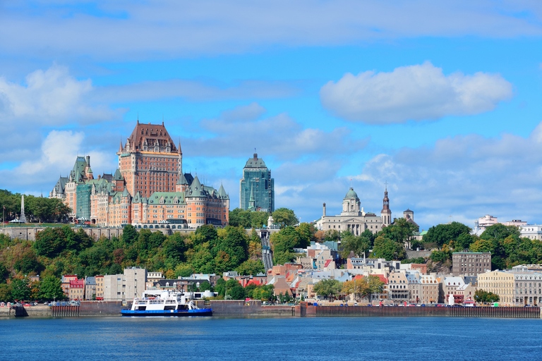 Quebec City skyline over river, Canada