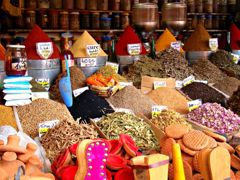 Specerijen Djemaa el-Fna-plein Marrakech Marokko