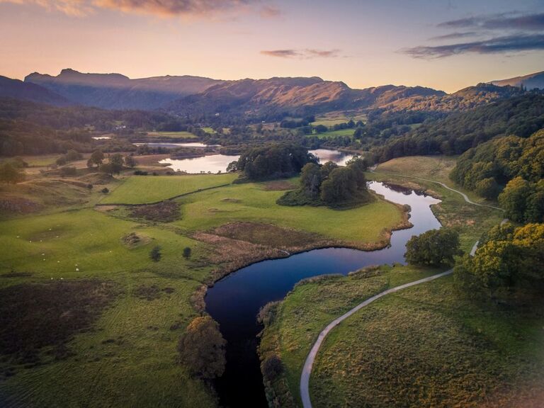 Uitzicht op Elterwater Lake District Engeland Djoser
