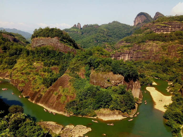 River crossing Wuyishan Mountains, China