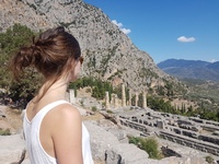 Meisje Family Delphi Griekenland