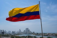 Vlag skyline Cartagena Colombia