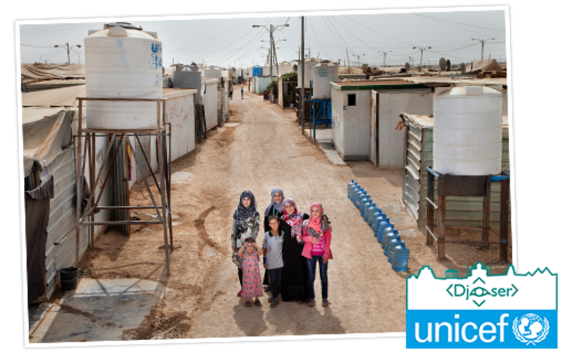 UNICEF en Djoser bezoeken vluchtelingenkamp in Jordanië